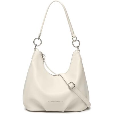 David Jones Petit Sac Porté Epaule Femme Sac à Main Bandoulière Simili Cuir PU Porté Croisé Travers Sac Hobo Besace Anse Poignée Sacoche Souple Ville Mode Tendance Elegant Blanc Clair - Publicité David Jones Petit Sac Porté Epaule Femme Sac à Main Bandoulière Simili Cuir PU Porté Croisé Travers Sac Hobo Besace Anse Poignée Sacoche Souple Ville Mode Tendance Elegant Blanc Clair - Publicité