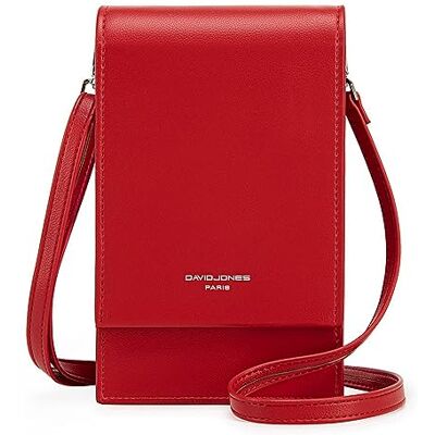 David Jones Sac Bandoulière Téléphone Portable Femme Petit Sac à Main Porté Epaule Mini Pochette Sacoche Elégant Simili Cuir PU Ville Travail Voyage Soirée Rouge - Publicité David Jones Sac Bandoulière Téléphone Portable Femme Petit Sac à Main Porté Epaule Mini Pochette Sacoche Elégant Simili Cuir PU Ville Travail Voyage Soirée Rouge - Publicité