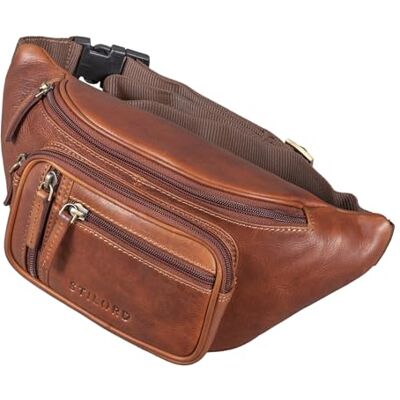 STILORD '' Sacoche Ventrale en Cuir Marron Vintage Hip Bag Homme Femme Sac Banane Belt Bags for Sports Festival Voyages Pochette Cuir véritable, Couleur:Porto Cognac - Publicité STILORD '' Sacoche Ventrale en Cuir Marron Vintage Hip Bag Homme Femme Sac Banane Belt Bags for Sports Festival Voyages Pochette Cuir véritable, Couleur:Porto Cognac - Publicité