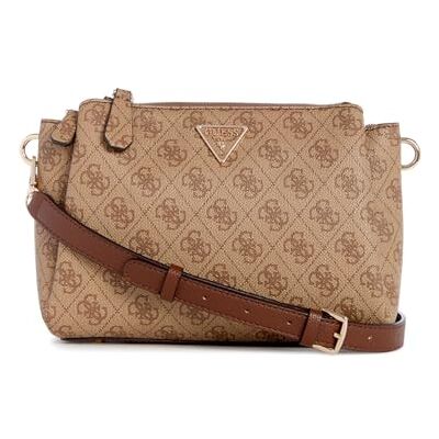 Guess Noelle Tri Compartment Crossbody Latte Logo/Brown - Publicité Guess Noelle Tri Compartment Crossbody Latte Logo/Brown - Publicité