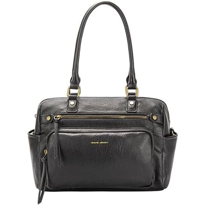 David Jones Sac porté épaule Femme Tout Cuir PU Taille Moyenne Mode Classique Travail Bureau Ville Elégant Tendance Sortie Soirée Chic (BLACK) - Publicité David Jones Sac porté épaule Femme Tout Cuir PU Taille Moyenne Mode Classique Travail Bureau Ville Elégant Tendance Sortie Soirée Chic (BLACK) - Publicité