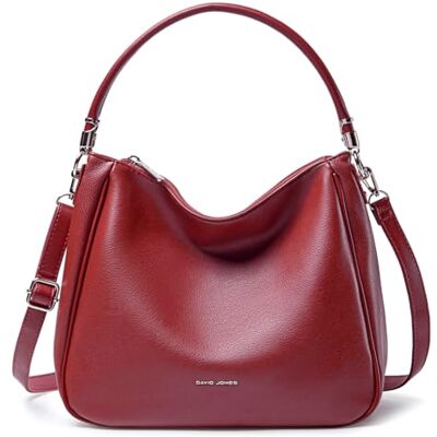 David Jones Sac à Main Hobo Femme Sac Porté Epaule Bandoulière Simili Cuir PU Cabas Fourre-Tout Taille Moyenne avec Poignée Anse Longue Mode Ville Classique Pratique Elégant Rouge - Publicité David Jones Sac à Main Hobo Femme Sac Porté Epaule Bandoulière Simili Cuir PU Cabas Fourre-Tout Taille Moyenne avec Poignée Anse Longue Mode Ville Classique Pratique Elégant Rouge - Publicité
