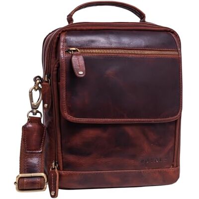 ROYALZ "Tennessee Petit Sac à Bandoulière pour Homme Sacoche en Cuir pour Tablette 11 Pouces Portée Epaule Sac Messager en Cuir - Publicité ROYALZ "Tennessee Petit Sac à Bandoulière pour Homme Sacoche en Cuir pour Tablette 11 Pouces Portée Epaule Sac Messager en Cuir - Publicité