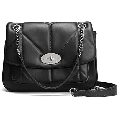 David Jones Sac Bandoulière Matelassé Femme Sac à Main Chaînes Porté Epaule Simili Cuir PU Besace Rabat Tourniquet Pochette Cartable Taille Moyenne Sac Elegant Mode Tendance Chic Noir - Publicité David Jones Sac Bandoulière Matelassé Femme Sac à Main Chaînes Porté Epaule Simili Cuir PU Besace Rabat Tourniquet Pochette Cartable Taille Moyenne Sac Elegant Mode Tendance Chic Noir - Publicité