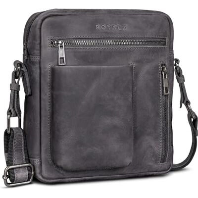 ROYALZ "Antonio Sacoche homme cuir petit – Sac bandoulière homme cuir véritable style vintage – Sacoche crossbody compacte avec fermeture éclair - Publicité ROYALZ "Antonio Sacoche homme cuir petit – Sac bandoulière homme cuir véritable style vintage – Sacoche crossbody compacte avec fermeture éclair - Publicité