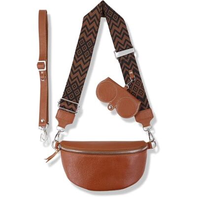 Blade Sac Banane pour Femme en Cuir véritable, Sac à bandoulière élégant pour Femme, avec 2 Bretelles réglables Amovibles Poche Poitrine pour Femme, Marron-Option-2, M - Publicité Blade Sac Banane pour Femme en Cuir véritable, Sac à bandoulière élégant pour Femme, avec 2 Bretelles réglables Amovibles Poche Poitrine pour Femme, Marron-Option-2, M - Publicité