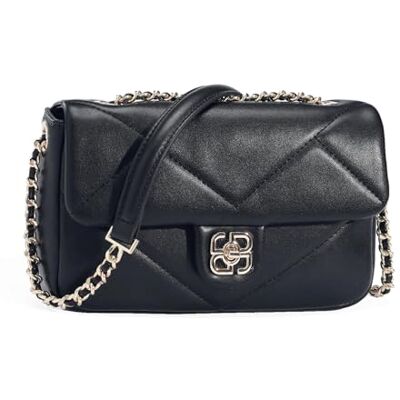David Jones Petit Sac Bandoulière Femme Sac à Main Porté Epaule Simili Cuir PU Matelassé Pochette à Rabat Sacoche Besace Ville Soirée Shopping Téléphone Mode Elégant Tendance Chic Noir - Publicité David Jones Petit Sac Bandoulière Femme Sac à Main Porté Epaule Simili Cuir PU Matelassé Pochette à Rabat Sacoche Besace Ville Soirée Shopping Téléphone Mode Elégant Tendance Chic Noir - Publicité