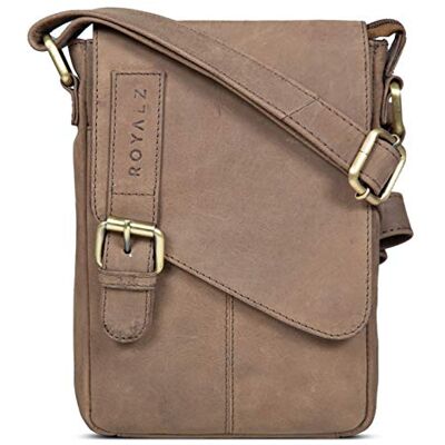 ROYALZ 'Louisiana' Sacoche Homme Bandoulière Cuir Véritable Petit Sac d'épaule Sac Messager Vintage, Couleur:Montana marron - Publicité ROYALZ 'Louisiana' Sacoche Homme Bandoulière Cuir Véritable Petit Sac d'épaule Sac Messager Vintage, Couleur:Montana marron - Publicité