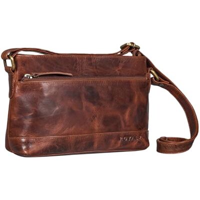 ROYALZ 'Minnesota' Petit sac à main femme sac à bandoulière en cuir petit sac à main en cuir véritable pochette femme élégante, Couleur:Marron Cognac Roma - Publicité ROYALZ 'Minnesota' Petit sac à main femme sac à bandoulière en cuir petit sac à main en cuir véritable pochette femme élégante, Couleur:Marron Cognac Roma - Publicité