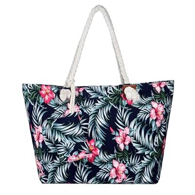 DonDon Grand sac de plage imperméable avec fermeture à glissière Sac shopping à bandoulière fleur de soleil - Publicité DonDon Grand sac de plage imperméable avec fermeture à glissière Sac shopping à bandoulière fleur de soleil - Publicité