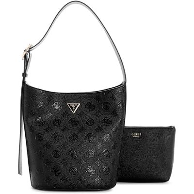 Guess sac à épaule sac d’accessoires Cresidia II Bucket Bag Black Logo noir - Publicité Guess sac à épaule sac d’accessoires Cresidia II Bucket Bag Black Logo noir - Publicité