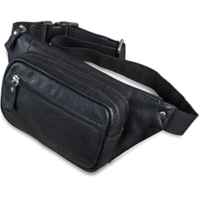 ROYALZ 'Tallahassee' Sac Banane en Cuir pour Homme et Femme Poche Ceinture Unisex Sac de Poitrine Sac à Bandoulière Sac de Hanche Look Vintage, Couleur:Noir - Publicité ROYALZ 'Tallahassee' Sac Banane en Cuir pour Homme et Femme Poche Ceinture Unisex Sac de Poitrine Sac à Bandoulière Sac de Hanche Look Vintage, Couleur:Noir - Publicité
