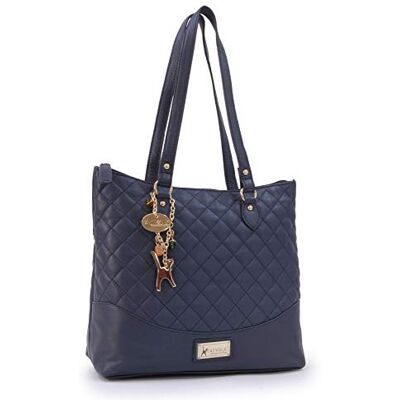 Tigi Collection Handbags Sac Porté Èpaule Femme Cuir Sac Cabas Matelassé Sac Fourre Tout Fermeture Éclair Grand/Moyen SOFIA Bleu Or - Publicité Tigi Collection Handbags Sac Porté Èpaule Femme Cuir Sac Cabas Matelassé Sac Fourre Tout Fermeture Éclair Grand/Moyen SOFIA Bleu Or - Publicité