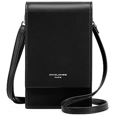 David Jones Sac Bandoulière Téléphone Portable Femme Petit Sac à Main Porté Epaule Mini Pochette Sacoche Elégant Simili Cuir PU Ville Travail Voyage Soirée Noir - Publicité David Jones Sac Bandoulière Téléphone Portable Femme Petit Sac à Main Porté Epaule Mini Pochette Sacoche Elégant Simili Cuir PU Ville Travail Voyage Soirée Noir - Publicité