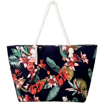 DonDon Grand sac de plage hydrofuge avec fermeture à glissière Sac shopping à bandoulière Mode de Vie des Caraïbes - Publicité DonDon Grand sac de plage hydrofuge avec fermeture à glissière Sac shopping à bandoulière Mode de Vie des Caraïbes - Publicité
