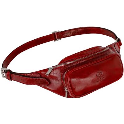 Sac Banane en Cuir Fait Main en Italie Hommes et Femmes Ceinture Réglable Poche Ventrale Sac Besace Sacoche – Time Resistance Rouge - Publicité Sac Banane en Cuir Fait Main en Italie Hommes et Femmes Ceinture Réglable Poche Ventrale Sac Besace Sacoche – Time Resistance Rouge - Publicité
