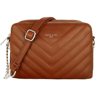CRAZYCHIC Sac Bandoulière Matelassé Femme Petit Sac à Main Chaîne Porté Epaule Cuir PU Pochette Rectangle 2 Compartiments Zip Besace Sacoche Ville Shopping Soirée Tendance Marron Cognac - Publicité CRAZYCHIC Sac Bandoulière Matelassé Femme Petit Sac à Main Chaîne Porté Epaule Cuir PU Pochette Rectangle 2 Compartiments Zip Besace Sacoche Ville Shopping Soirée Tendance Marron Cognac - Publicité