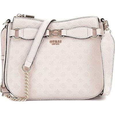 Guess Arlena Logo Crossbody Hobo Taupe Logo - Publicité Guess Arlena Logo Crossbody Hobo Taupe Logo - Publicité