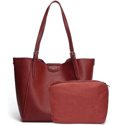 David Jones Sac à Main Porté Epaule Femme Cabas Fourre-Tout Simili Cuir Souple Sac Cours Lycée Travail Sac Shopping Grande Taille A4 Anses Longues Shopper 2 Pièces avec Trousse Rouge - Publicité David Jones Sac à Main Porté Epaule Femme Cabas Fourre-Tout Simili Cuir Souple Sac Cours Lycée Travail Sac Shopping Grande Taille A4 Anses Longues Shopper 2 Pièces avec Trousse Rouge - Publicité