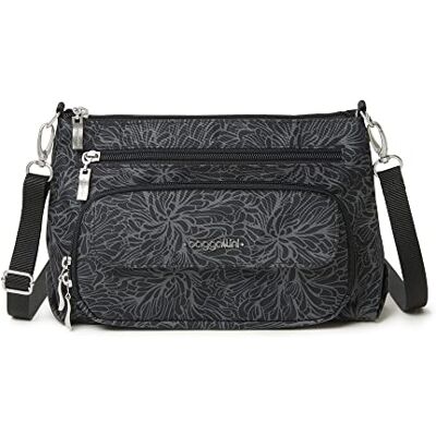 Baggallini Original Everyday 11x 7.5 Crossbody Bags for Women RFID Protected Lightweight Nylon Zippered Travel Purse, Sac à bandoulière Femme, Midnight Blossom, Taille Unique - Publicité Baggallini Original Everyday 11x 7.5 Crossbody Bags for Women RFID Protected Lightweight Nylon Zippered Travel Purse, Sac à bandoulière Femme, Midnight Blossom, Taille Unique - Publicité