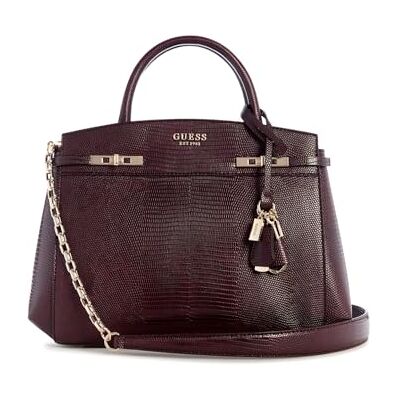 Guess sac à main sac à épaule bandoulière Melinda Triple Compartment Satchel Burgundy bordeaux - Publicité Guess sac à main sac à épaule bandoulière Melinda Triple Compartment Satchel Burgundy bordeaux - Publicité