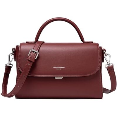 David Jones Sac Bandoulière Femme Sac à Main Rabat Simili Cuir PU Porté Epaule Besace Forme Cartable Taille Moyenne Sac de Ville Tendance Shopping Elégant Mode Rouge Bordeaux - Publicité David Jones Sac Bandoulière Femme Sac à Main Rabat Simili Cuir PU Porté Epaule Besace Forme Cartable Taille Moyenne Sac de Ville Tendance Shopping Elégant Mode Rouge Bordeaux - Publicité