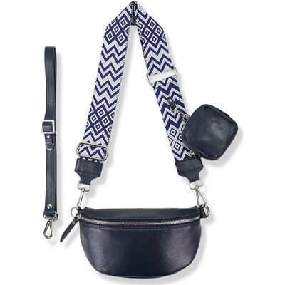 Blade Sac Banane pour Femme en Cuir véritable, Sac à bandoulière élégant pour Femme, avec 2 Bretelles réglables Amovibles Poche Poitrine pour Femme, Bleu Marine-5, M - Publicité Blade Sac Banane pour Femme en Cuir véritable, Sac à bandoulière élégant pour Femme, avec 2 Bretelles réglables Amovibles Poche Poitrine pour Femme, Bleu Marine-5, M - Publicité