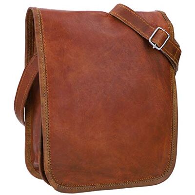 Gusti Leder Gusti Cuir nature Sac à main „Helen" Sac à bandoulière besace pratique vintage Taille Moyenne Tablette 9,7" unisexe en cuir de chèvre Marron K63 - Publicité Gusti Leder Gusti Cuir nature Sac à main „Helen" Sac à bandoulière besace pratique vintage Taille Moyenne Tablette 9,7" unisexe en cuir de chèvre Marron K63 - Publicité