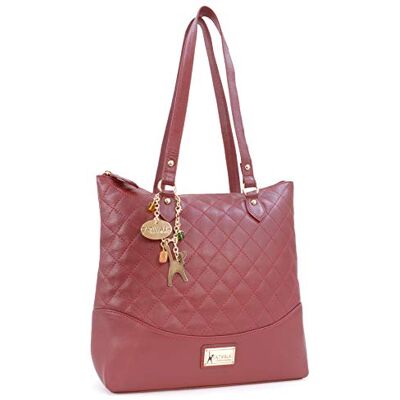 Tigi Collection Handbags Sac Porté Èpaule Femme Cuir Sac Cabas Matelassé Sac Fourre Tout Fermeture Éclair Grand/Moyen SOFIA Rouge Or - Publicité Tigi Collection Handbags Sac Porté Èpaule Femme Cuir Sac Cabas Matelassé Sac Fourre Tout Fermeture Éclair Grand/Moyen SOFIA Rouge Or - Publicité