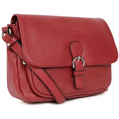 Hexagona Sac porte travers en cuir Ref 42105 Rouge - Publicité Hexagona Sac porte travers en cuir Ref 42105 Rouge - Publicité
