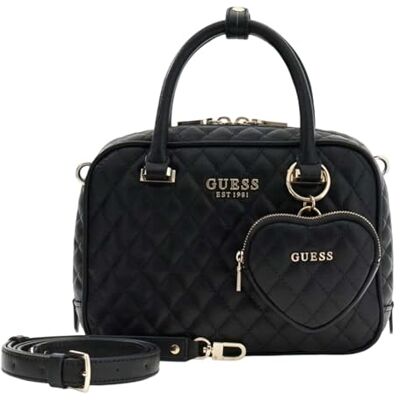 Guess sac à main sac à épaule bandoulière Atabey Box Satchel Black noir - Publicité Guess sac à main sac à épaule bandoulière Atabey Box Satchel Black noir - Publicité