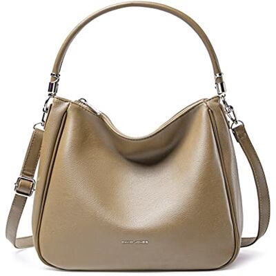 David Jones Sac à Main Hobo Femme Sac Porté Epaule Bandoulière Simili Cuir PU Cabas Fourre-Tout Taille Moyenne avec Poignée Anse Longue Mode Ville Classique Pratique Elégant Beige - Publicité David Jones Sac à Main Hobo Femme Sac Porté Epaule Bandoulière Simili Cuir PU Cabas Fourre-Tout Taille Moyenne avec Poignée Anse Longue Mode Ville Classique Pratique Elégant Beige - Publicité