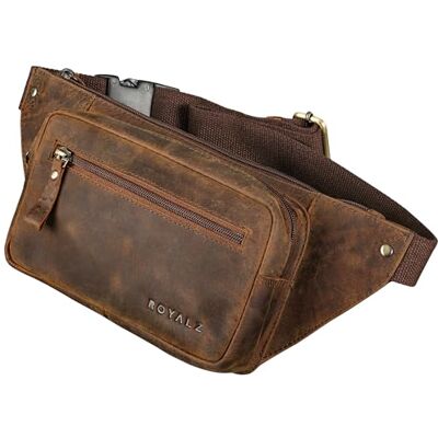 ROYALZ 'Tallahassee' Banane en Cuir pour Homme et Femme Poche Ceinture Unisex de Poitrine à Bandoulière de Hanche Look Vintage, Couleur:Nevada Marron - Publicité ROYALZ 'Tallahassee' Banane en Cuir pour Homme et Femme Poche Ceinture Unisex de Poitrine à Bandoulière de Hanche Look Vintage, Couleur:Nevada Marron - Publicité