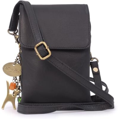 Tigi Collection Handbags Petit Sac Bandoulière Femme en Cuir Pochette Téléphone Portable Sacoche Avec Bandoulière Réglable BILLIE Noir - Publicité Tigi Collection Handbags Petit Sac Bandoulière Femme en Cuir Pochette Téléphone Portable Sacoche Avec Bandoulière Réglable BILLIE Noir - Publicité