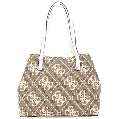 Guess VIKKY LARGE TOTE Women LOGO LATTE/ROSE PALE Size One Size - Publicité Guess VIKKY LARGE TOTE Women LOGO LATTE/ROSE PALE Size One Size - Publicité