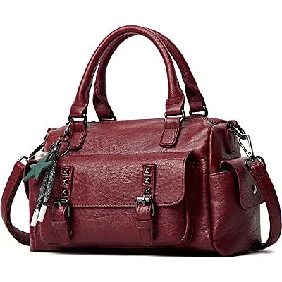 NICOLE & DORIS Sac Bandoulière Femme Sac a Main Cuir Souple Sacs Portés Epaule Rétro Sacoche Messenger Sac Crossbody Femme Sac Fourre Tout Poches Multiples Vin Rouge - Publicité NICOLE & DORIS Sac Bandoulière Femme Sac a Main Cuir Souple Sacs Portés Epaule Rétro Sacoche Messenger Sac Crossbody Femme Sac Fourre Tout Poches Multiples Vin Rouge - Publicité