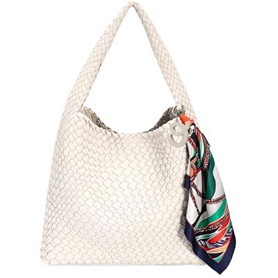 David Jones Sac femme tressé à la main, sac cabas similicuir, porté épaule ou main, sac intérieur tissu, petit moyen grand format (Almond Milk-Moyen) - Publicité David Jones Sac femme tressé à la main, sac cabas similicuir, porté épaule ou main, sac intérieur tissu, petit moyen grand format (Almond Milk-Moyen) - Publicité