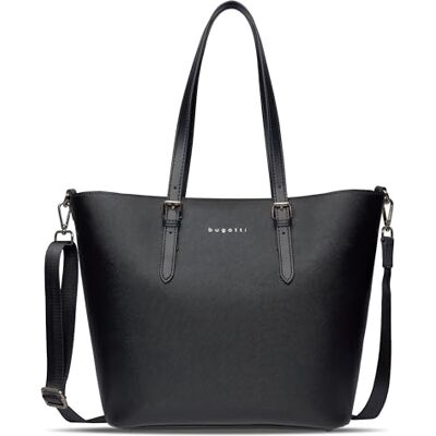 bugatti Ella grand sac à main Bag-in-Bag pour femmes, en similicuir, style Saffiano, noir - Publicité bugatti Ella grand sac à main Bag-in-Bag pour femmes, en similicuir, style Saffiano, noir - Publicité