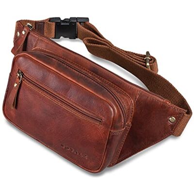ROYALZ 'Tallahassee' Sac Banane en Cuir pour Homme et Femme Poche Ceinture Unisex Sac de Poitrine Sac à Bandoulière Sac de Hanche Look Vintage, Couleur:Marron Cognac Roma - Publicité ROYALZ 'Tallahassee' Sac Banane en Cuir pour Homme et Femme Poche Ceinture Unisex Sac de Poitrine Sac à Bandoulière Sac de Hanche Look Vintage, Couleur:Marron Cognac Roma - Publicité