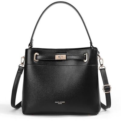 David Jones Sac à Main Seau Porté Epaule Sac à Main Bandoulière Taille Moyenne 3 Compartiments Plusieurs Poches Elégant Classique Chic Ville Tendance Designer Bucket Bag Noir - Publicité David Jones Sac à Main Seau Porté Epaule Sac à Main Bandoulière Taille Moyenne 3 Compartiments Plusieurs Poches Elégant Classique Chic Ville Tendance Designer Bucket Bag Noir - Publicité