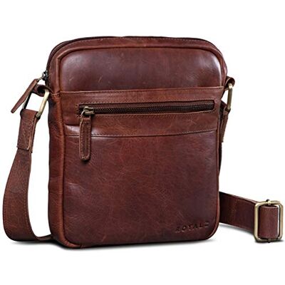 ROYALZ 'Trenton' Sac à Bandoulière Petit Homme Cuir Véritable Sacoche Vintage Messager Besace Sac à l'épaule Sac à Main, Couleur:Marron Cognac Roma - Publicité ROYALZ 'Trenton' Sac à Bandoulière Petit Homme Cuir Véritable Sacoche Vintage Messager Besace Sac à l'épaule Sac à Main, Couleur:Marron Cognac Roma - Publicité
