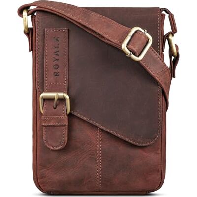 ROYALZ 'Louisiana' Sacoche Homme Bandoulière Cuir Véritable Petit Sac d'épaule Sac Messager Vintage, Couleur:Ohio Marron - Publicité ROYALZ 'Louisiana' Sacoche Homme Bandoulière Cuir Véritable Petit Sac d'épaule Sac Messager Vintage, Couleur:Ohio Marron - Publicité