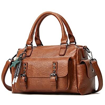 NICOLE & DORIS Sac Bandoulière Femme Sac a Main Cuir Souple Sacs Portés Epaule Rétro Sacoche Messenger Sac Crossbody Femme Sac Fourre Tout Poches Multiples Brun - Publicité NICOLE & DORIS Sac Bandoulière Femme Sac a Main Cuir Souple Sacs Portés Epaule Rétro Sacoche Messenger Sac Crossbody Femme Sac Fourre Tout Poches Multiples Brun - Publicité