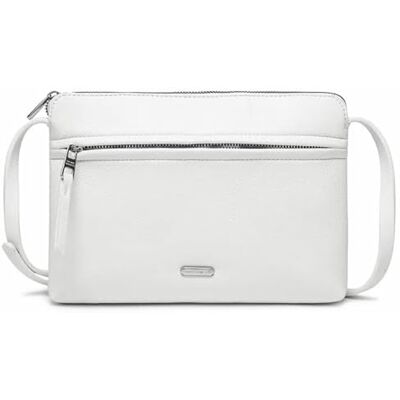 David Jones Sac Bandoulière Femme Sacoche Plate Petit Sac à Main Porté Epaule Simili Cuir PU Besace Pochette Ville Classique Elégant 2 Compartiments Sac Téléphone Shopping Voyage Blanc - Publicité David Jones Sac Bandoulière Femme Sacoche Plate Petit Sac à Main Porté Epaule Simili Cuir PU Besace Pochette Ville Classique Elégant 2 Compartiments Sac Téléphone Shopping Voyage Blanc - Publicité