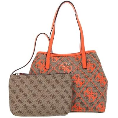 Guess VIKKY TOTE Women LATTE LOGO/ORANGE Size One Size - Publicité Guess VIKKY TOTE Women LATTE LOGO/ORANGE Size One Size - Publicité