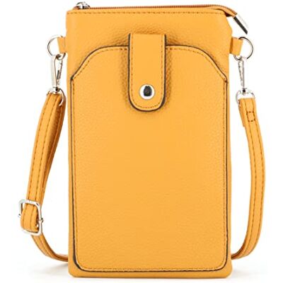 flora & co Petit Sac à Bandoulière Femme Sacoche Rectangle pour Téléphone Portable Pochette Simili Cuir Grainé Ville Fête Chic Léger Moutarde - Publicité flora & co Petit Sac à Bandoulière Femme Sacoche Rectangle pour Téléphone Portable Pochette Simili Cuir Grainé Ville Fête Chic Léger Moutarde - Publicité