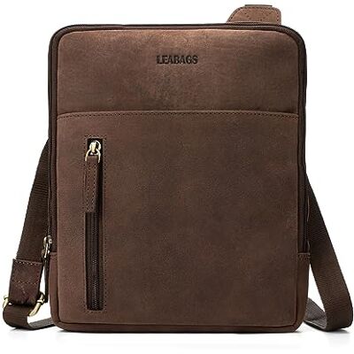 LEABAGS Sac à bandoulière en cuir pour homme I Messenger Bag avec bandoulière I Sac de travail I Sac de bureau I Sac à main I Sac de voyage I Sac pour tablette I Cuir fait main I Nature Brun Foncé - Publicité LEABAGS Sac à bandoulière en cuir pour homme I Messenger Bag avec bandoulière I Sac de travail I Sac de bureau I Sac à main I Sac de voyage I Sac pour tablette I Cuir fait main I Nature Brun Foncé - Publicité
