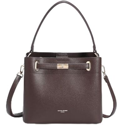 David Jones Sac à Main Seau Porté Epaule Sac à Main Bandoulière Taille Moyenne 3 Compartiments Plusieurs Poches Elégant Classique Chic Ville Tendance Designer Bucket Bag Marron Chocolat - Publicité David Jones Sac à Main Seau Porté Epaule Sac à Main Bandoulière Taille Moyenne 3 Compartiments Plusieurs Poches Elégant Classique Chic Ville Tendance Designer Bucket Bag Marron Chocolat - Publicité