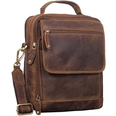 ROYALZ "Tennessee Petit Sac à Bandoulière pour Homme Sacoche en Cuir pour Tablette 11 Pouces Portée Epaule Sac Messager en Cuir - Publicité ROYALZ "Tennessee Petit Sac à Bandoulière pour Homme Sacoche en Cuir pour Tablette 11 Pouces Portée Epaule Sac Messager en Cuir - Publicité