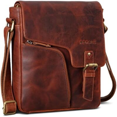 ROYALZ "Denver Sac en Cuir Homme Petit Bandouliere Sac à Main Sacoche en Cuir Épaule Sac Messager Bag Besace Vintage Sac à l'épaule - Publicité ROYALZ "Denver Sac en Cuir Homme Petit Bandouliere Sac à Main Sacoche en Cuir Épaule Sac Messager Bag Besace Vintage Sac à l'épaule - Publicité